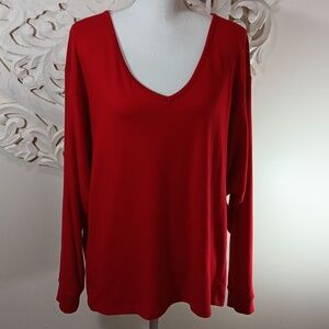 89TH & MADISON RED BUTTON BACK SWEATER SIZE 1X